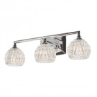 Applique serena, chrome poli, verre taillé, 3 led