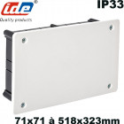 Boite de dérivation à sceller avec cache en plastique blanc et couvercle boîtier de dérivation 217x217x57mm