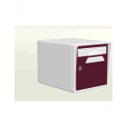 Boite aux lettres 1 porte blanche-porte bordeaux - creastuce-19-sf