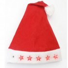 Bonnet père noël lumineux luxe fourrure étoiles clignotantes malocash rouge