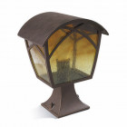 Borne alba, aluminium et verre, marron