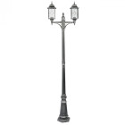 Borne d'extérieur noire street 2 ampoules 225 cm