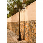 Borne d'extérieur noire street 2 ampoules 230 cm