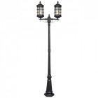 Borne d'extérieur noire street 2 ampoules 230 cm