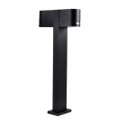 Borne de jardin noire aluminium gu10 - 500 mm - 2 luminaires