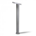 Borne pile 90cm, led, aluminium et polycarbonate, gris