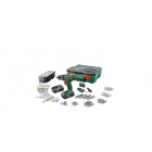 Perceuse sans-fil psr 1800 li-2 bosch + 2 batteries 1,5ah + system box + 241 accessoires - 06039a310s