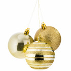 Ensemble de boules de Noël dorées (x9 pièces)