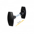 Bouton double fonte 92 mm avec carré 6 mm en aluminium noir klose besser