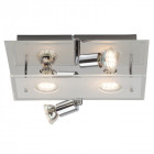 Brilliant ag virginia plafonnier led 250 lumen métal/verre 3 w gu10 chrome pack de 4 [classe énergétique a+]