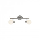 Brilliant g16313/13 philo plafonnier led à 2 lumières métal/verre 3 w e14 acier/verre blanc