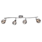 Brilliant  plafonnier theron  métal/verre spot led 4 lumières 33 w g9 chrome