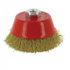 Brosse boisseau fils de laiton ondulés - 100 mm