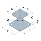 Pied de poteau fixe "prêt-à-fixer" SIMPSON - Kit complet avec fixations - KIT FIX PPA150