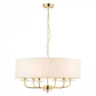 Suspension nixon, laiton et cristal, 6 ampoules