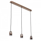 Suspension cuivre techno 3 ampoules 195 cm
