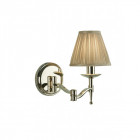 Applique articulée 1 ampoule stanford, nickel, abat-jour beige