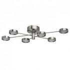 Plafonnier argenté techno 6 ampoules 14 cm