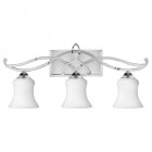 Applique brooke, chrome poli et verre opale, 3 ampoules