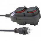 Câble de rallonge avec 4 accouplements à contact de protection, Type de câble : H07 RN-F 3G1,5, Long. de câble 5 m, Qualité du câble Néoprène