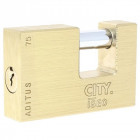 Cadenas à clés rectangulaire corps laiton anse acier cémenté chromé type city 90