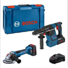 Kit 2 outils boschgws 18v-10 p meuleuse + gbh 18v-26 marteau perforateur 5.5ah procore - 0615990n33