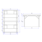 Carport bois PALERME 1 ou 2 voitures - Abris pour voitures - bois des régions nordiques - pin traité autoclave - ancrage fournis - Largeur au choix