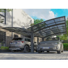 Carport aluminium autoportant bolton - 500 x 600 - 2 voiture - toiture en polycarbonate traite anti-uv