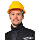 Casque de chantier singer vert polyethylene avec bandeau reglable fixation 6 points