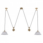 Suspension dorée classic 2 ampoules 71 cm