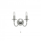 Applique parkstone, chrome et verre, 2 ampoules