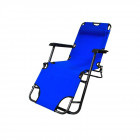 Transat chaise longue jardin plage 3 positions       bleu