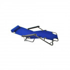 Transat chaise longue jardin plage 3 positions       bleu marine