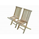 Jalang lot de 2 chaises pliantes en teck