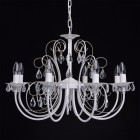 Chandelier blanc classic 8 ampoules 85 cm
