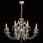 Chandelier blanc classic 8 ampoules 96 cm