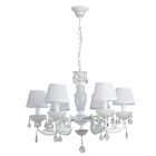 Chandelier blanc elegance 6 ampoules 90 cm