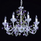 Chandelier blanc flora 8 ampoules 122 cm