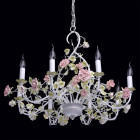 Chandelier blanc flora 8 ampoules 130 cm