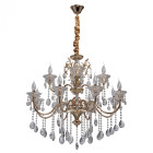 Chandelier doré crystal 12 ampoules 130 cm