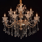 Chandelier doré crystal 12 ampoules 130 cm Chandelier doré crystal 12 ampoules 130 cm