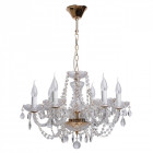 Chandelier doré crystal 6 ampoules 80 cm