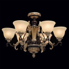 Chandelier marron country 6 ampoules 210 cm