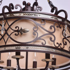 Chandelier marron country 6 ampoules 220 cm