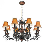 Chandelier marron country 8 ampoules 220 cm
