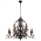 Chandelier noir country 12 ampoules 235 cm
