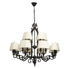 Chandelier noir country 24 ampoules 200 cm