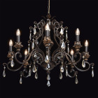 Chandelier noir country 8 ampoules 225 cm