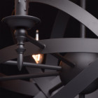 Chandelier noir country 8 ampoules 95 cm
