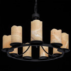 Chandelier noir country 9 ampoules 176 cm